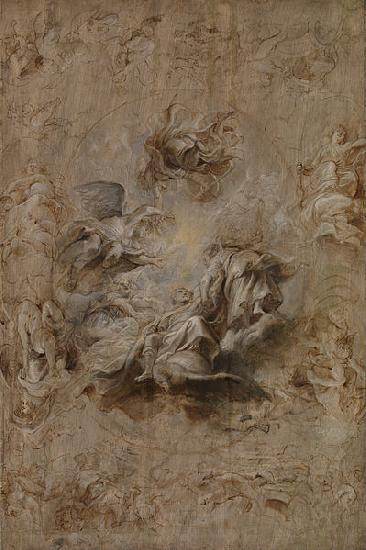 Peter Paul Rubens Multiple Sketch for the Banqueting House Ceiling Norge oil painting art